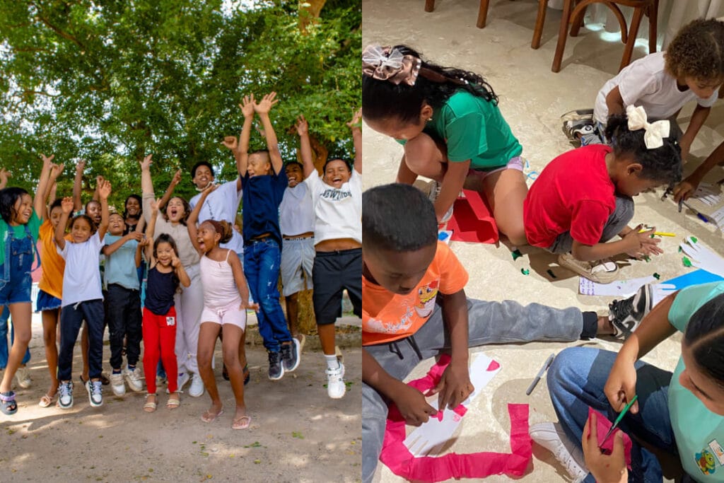 Niños y niñas de Funencanto actividad programa: Héroes del planeta